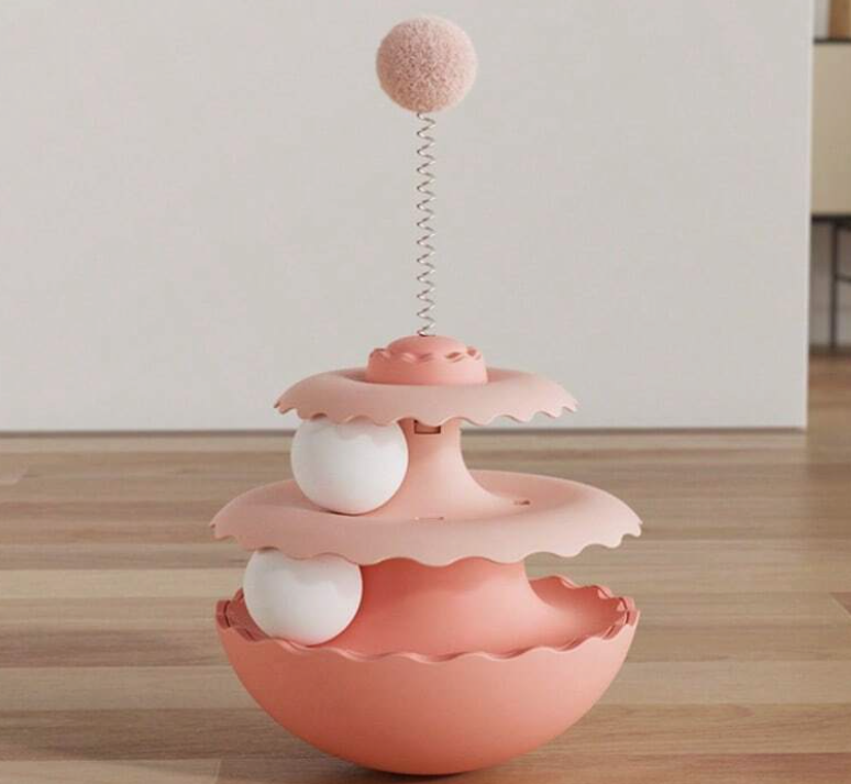3-Tier Interactive Cat Tower Track Toy