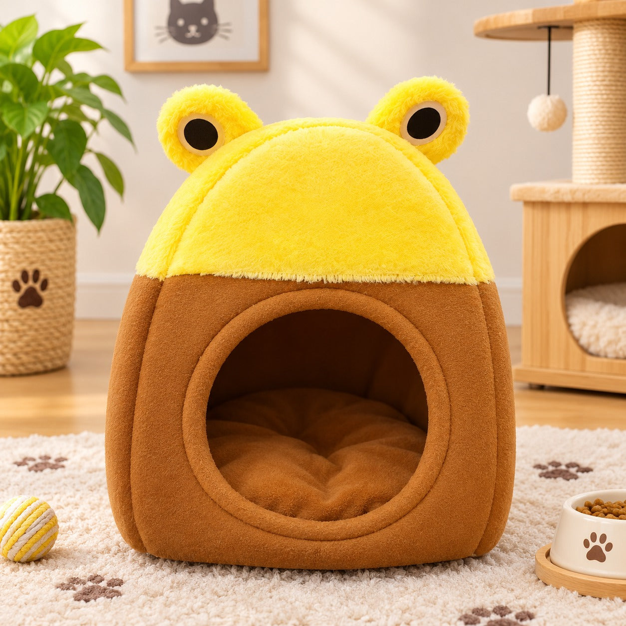 Bear House Cozy Cat Bed
