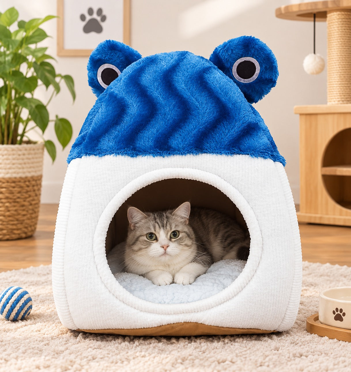 Bear House Cozy Cat Bed