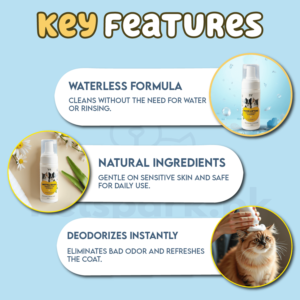 No-Rinse Pet Dry Bathing Foam - 150ml
