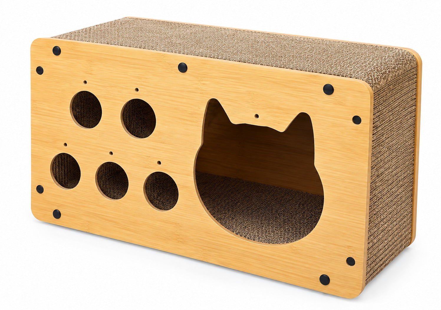 Cat Scratcher House with Wooden Frame