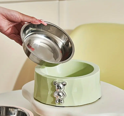 Diamond Bear Pet Stainless Steel Bowl