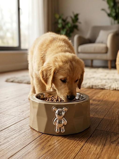 Diamond Bear Pet Stainless Steel Bowl