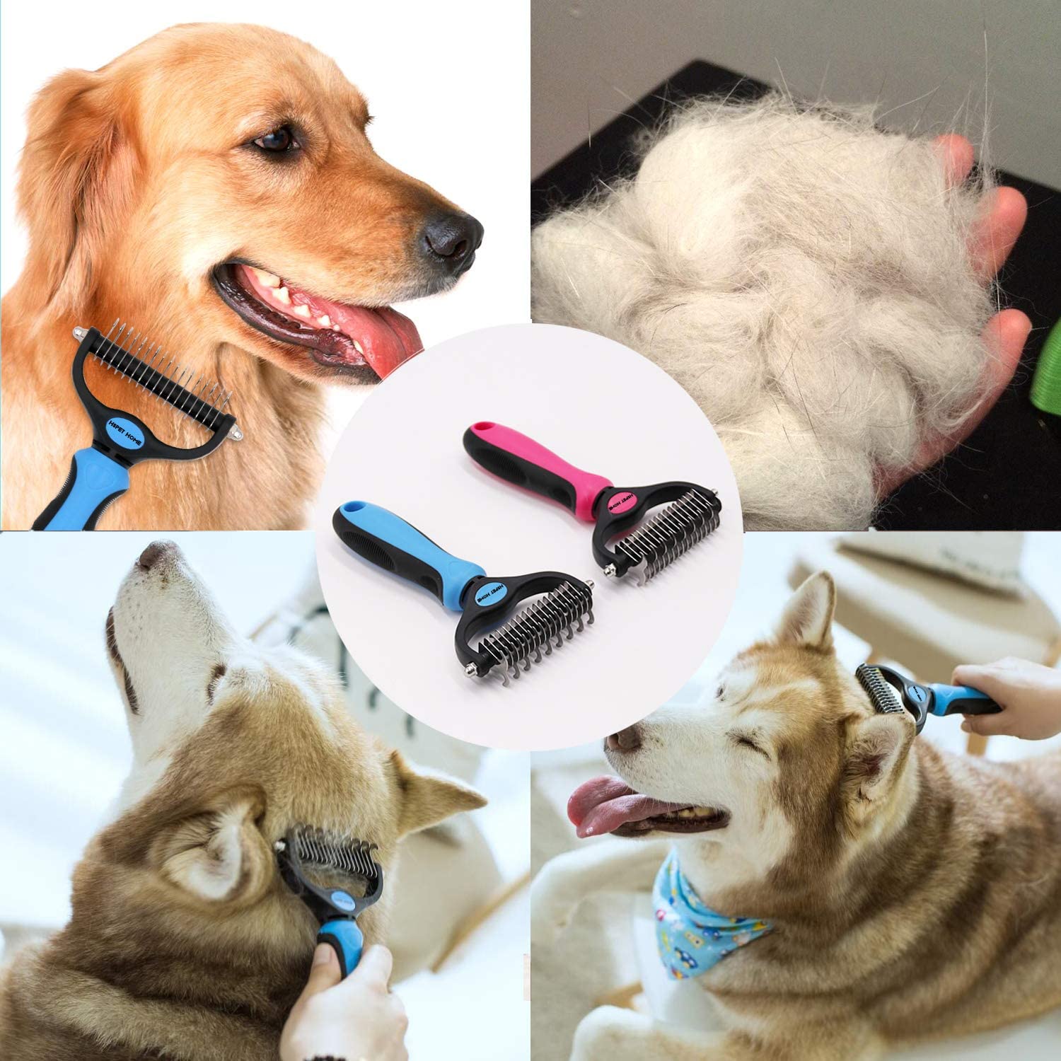 Dual Head Safe Dematting Comb