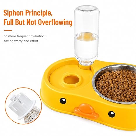 Duck-Shaped Pet Food & Water Dispenser