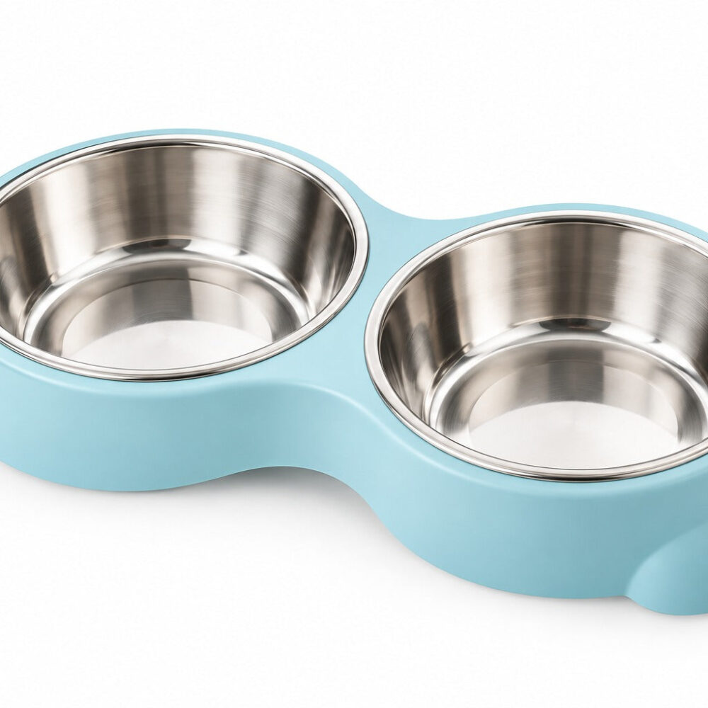Melamine Stand with Stainless Steel Pet Bowl