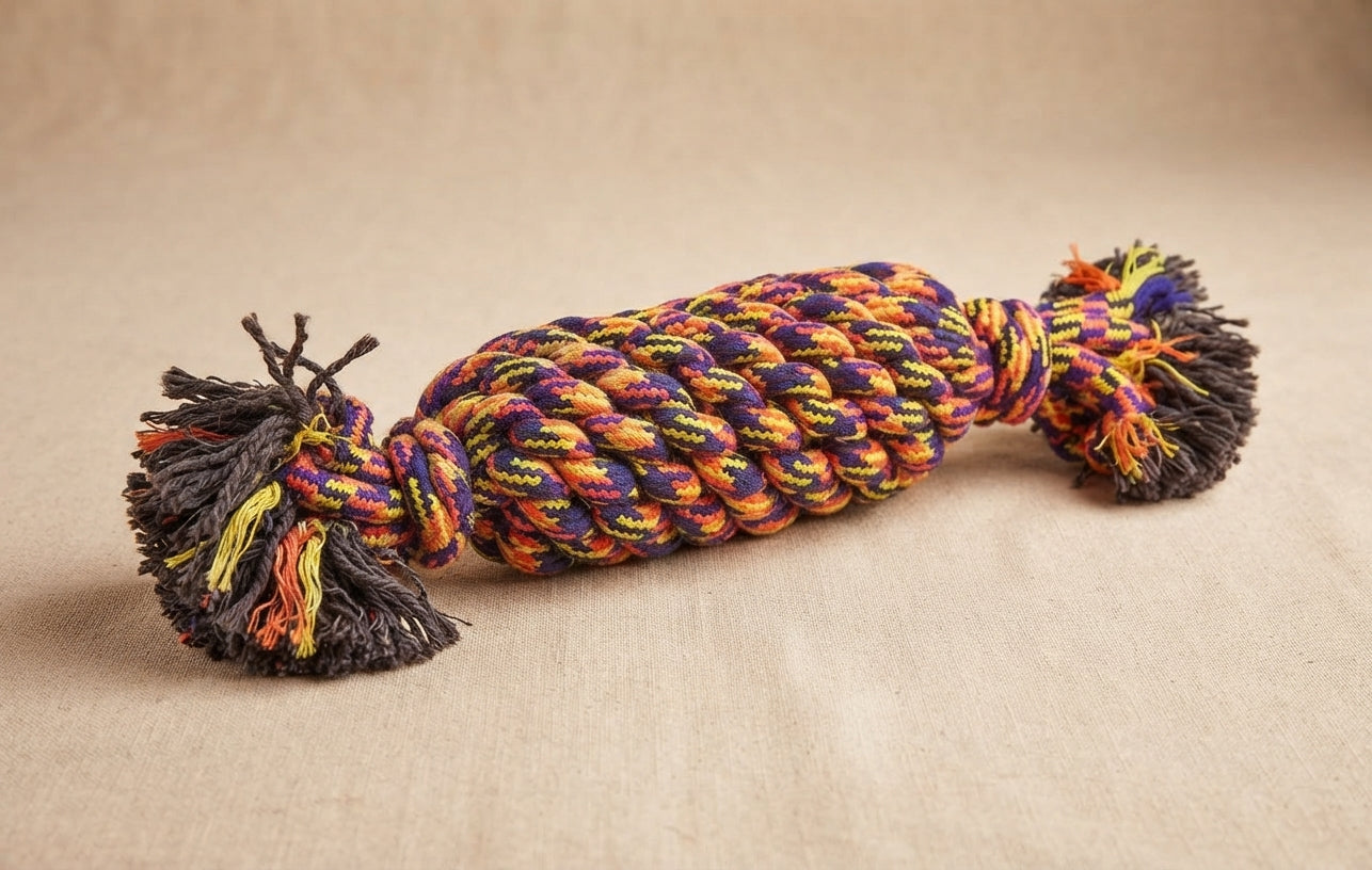 Multi-Colored Braided Cotton Rope Pet Chew Toy
