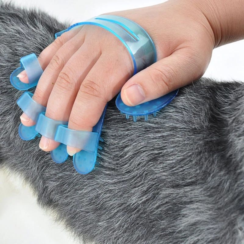 Pet Cat Grooming Five Finger Brush Massager Deshedding Glove
