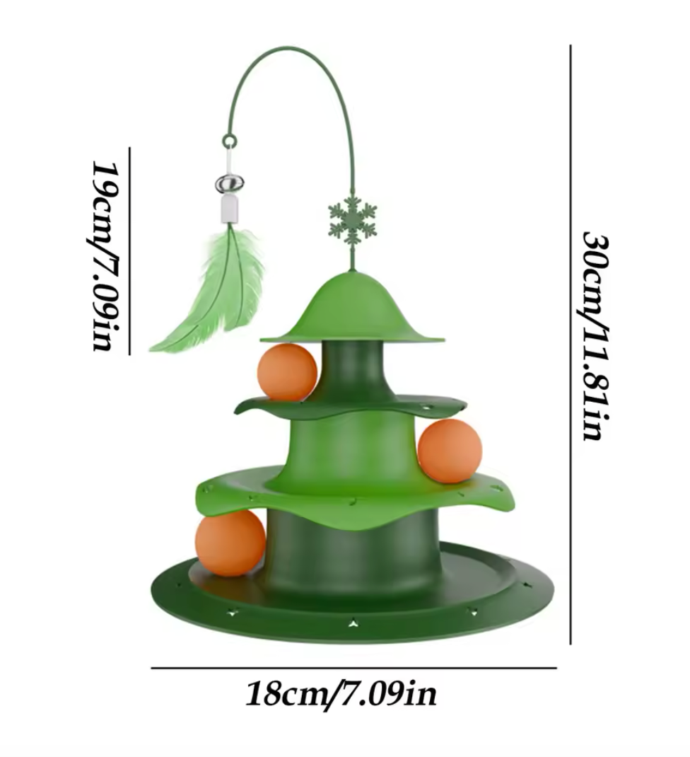 Rotating Feather & 3-Tier Cat Track Toy