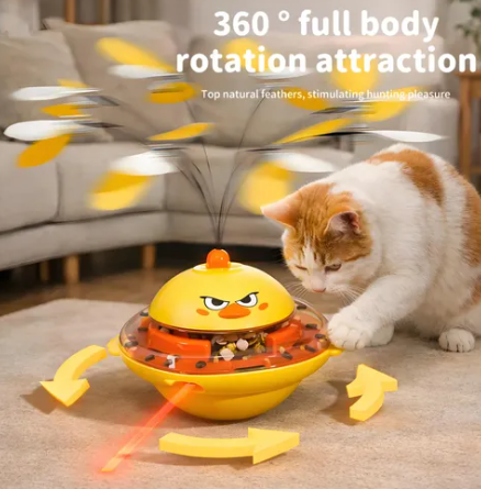 Self Balancing Food DIspensing Spinning Toy With Laser