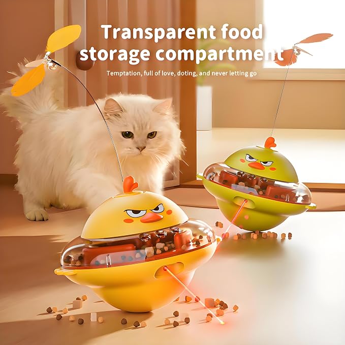 Self Balancing Food DIspensing Spinning Toy With Laser
