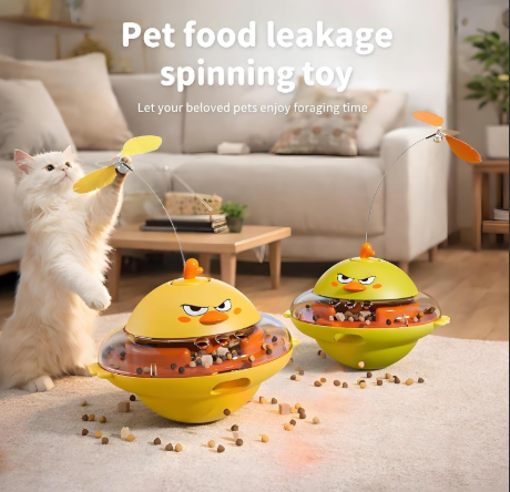 Self Balancing Food DIspensing Spinning Toy With Laser