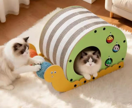 Snail-Shaped Cat Scratcher & Lounge House