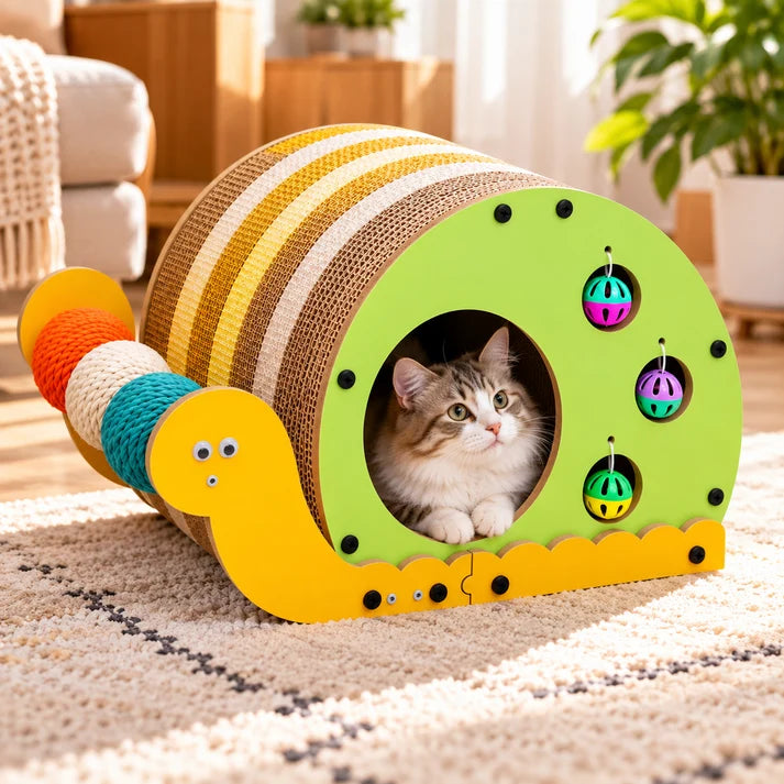 Snail-Shaped Cat Scratcher & Lounge House
